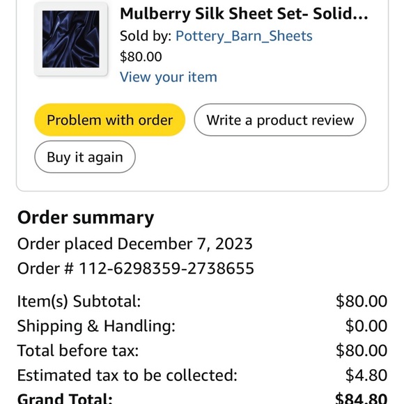 Mulberry Silk Full Sheet Set Like New - Picture 4 of 4